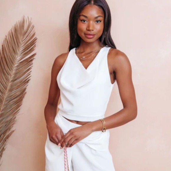 Kelso Cowl Neck Crop Top - Picture 1 of 3